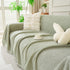 Solid Color Chenille Sofa Throw Blanket, Modern Decor Soft Couch Cover with Fringes
