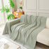 Solid Color Chenille Sofa Throw Blanket, Modern Decor Soft Couch Cover with Fringes