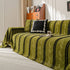 Boho Couch Throw Blanket with Textured Stripes, Sofa Cover for Living Room Decor