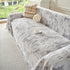 Plush Faux Fur Warm Sofa Cover with Waves Jacquard Textured Throw Blankets for Couch