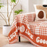 Chenille Houndstooth Sofa Throw Cover, Scratch Proof Cozy Throw Blankets for Couch