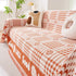 Chenille Houndstooth Sofa Throw Cover, Scratch Proof Cozy Throw Blankets for Couch