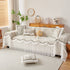 Farmhouse Ruffled Lace Sofa Slipcover Vintage Furniture Protector with Botanical Print