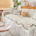 Farmhouse Ruffled Lace Sofa Slipcover Vintage Furniture Protector with Botanical Print