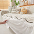 Farmhouse Ruffled Lace Sofa Slipcover Vintage Furniture Protector with Botanical Print