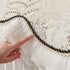 Farmhouse Ruffled Lace Sofa Slipcover Vintage Furniture Protector with Botanical Print