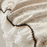 Farmhouse Ruffled Lace Sofa Slipcover Vintage Furniture Protector with Botanical Print