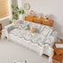 Farmhouse Ruffled Lace Sofa Slipcover Vintage Furniture Protector with Botanical Print