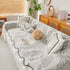 Farmhouse Ruffled Lace Sofa Slipcover Vintage Furniture Protector with Botanical Print