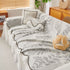 Farmhouse Ruffled Lace Sofa Slipcover Vintage Furniture Protector with Botanical Print