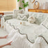 Farmhouse Ruffled Lace Sofa Slipcover Vintage Furniture Protector with Botanical Print