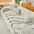 Farmhouse Ruffled Lace Sofa Slipcover Vintage Furniture Protector with Botanical Print