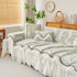 Farmhouse Ruffled Lace Sofa Slipcover Vintage Furniture Protector with Botanical Print