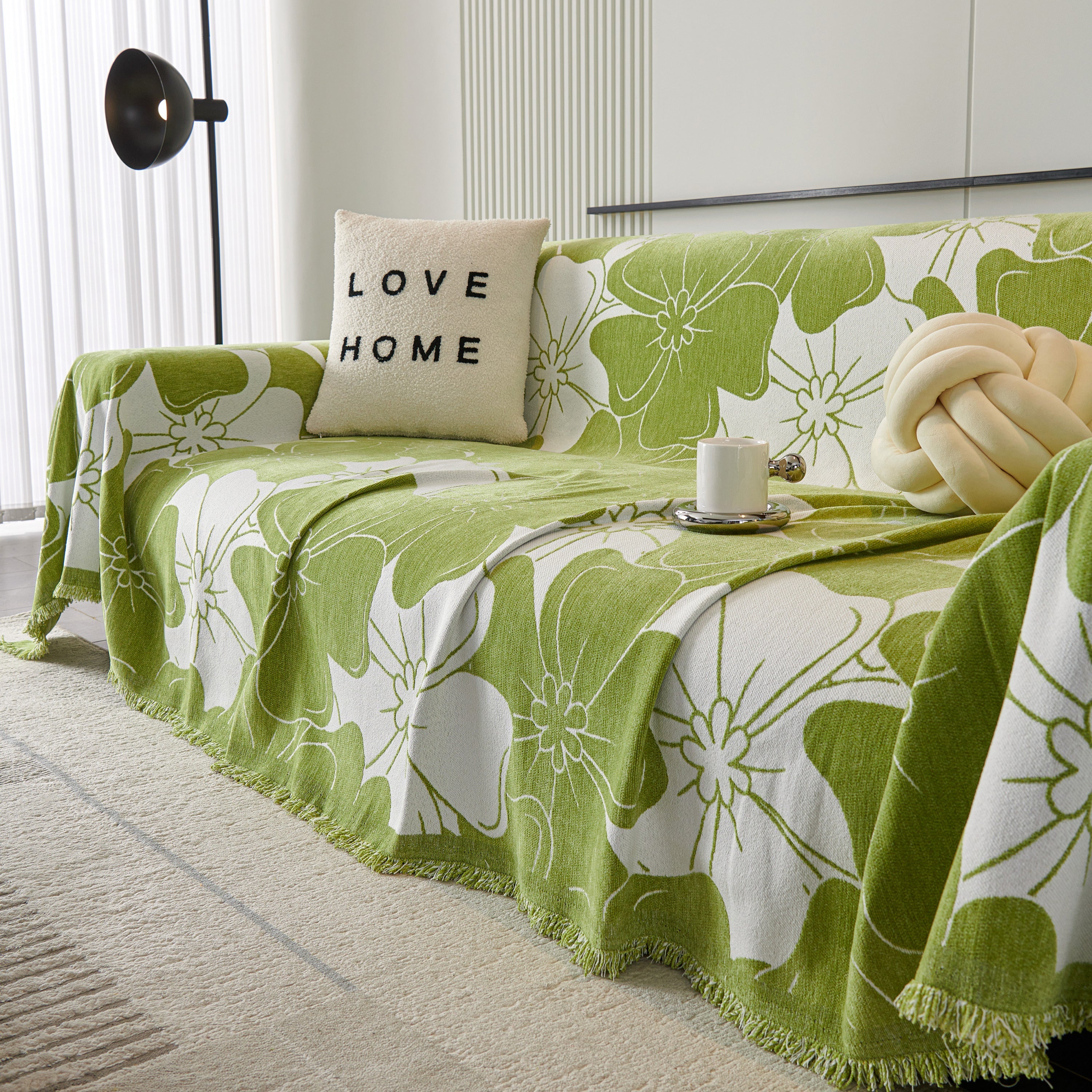 Decorative Throw Blankets for Sofa, Oversized Pretty Floral Throws for Sofas