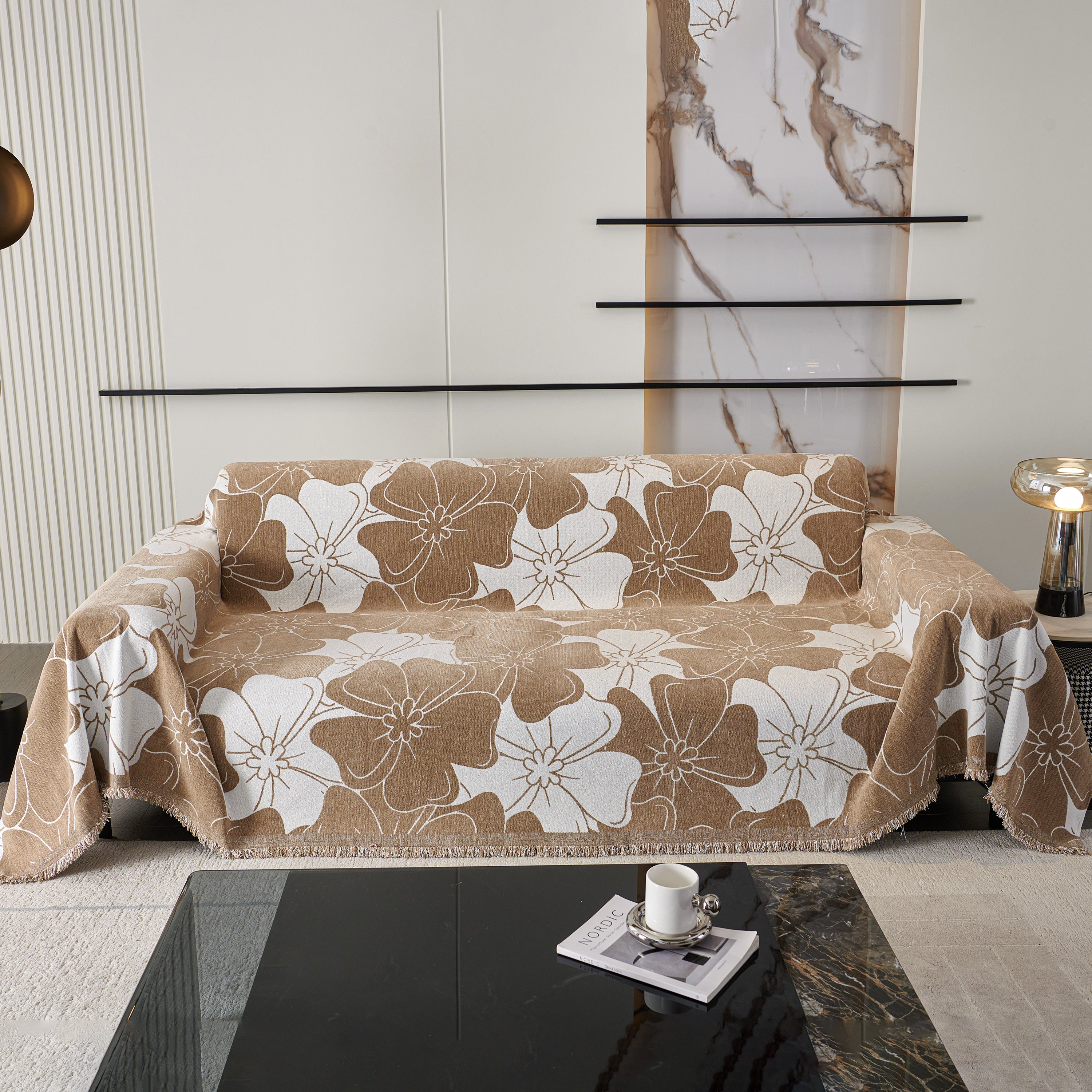Decorative Throw Blankets for Sofa, Oversized Pretty Floral Throws for Sofas