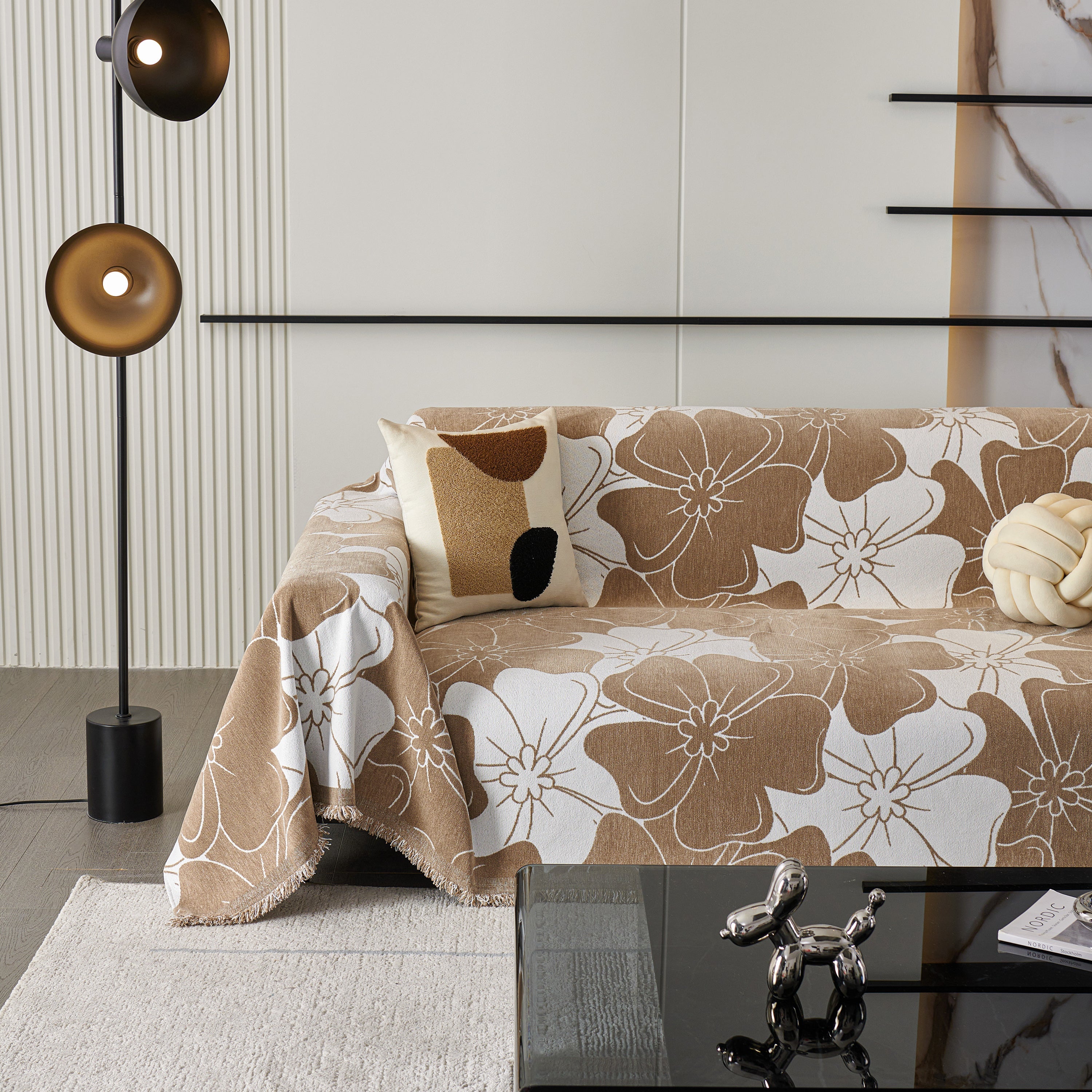 Decorative Throw Blankets for Sofa, Oversized Pretty Floral Throws for Sofas