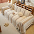 Modern Striped Couch Protector Blanket, Furniture Slipcover for L Shaped Sectionals