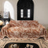 Large Floral Sofa Cover Throw Blanket, Plush Jacquard Non-Shedding Couch Cover for Pets