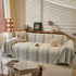 Modern Striped Couch Protector Blanket, Furniture Slipcover for L Shaped Sectionals