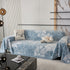 Chenille Jacquard Sofa Throw Cover with Tassels, All-Season Furniture Protector for Home and Office