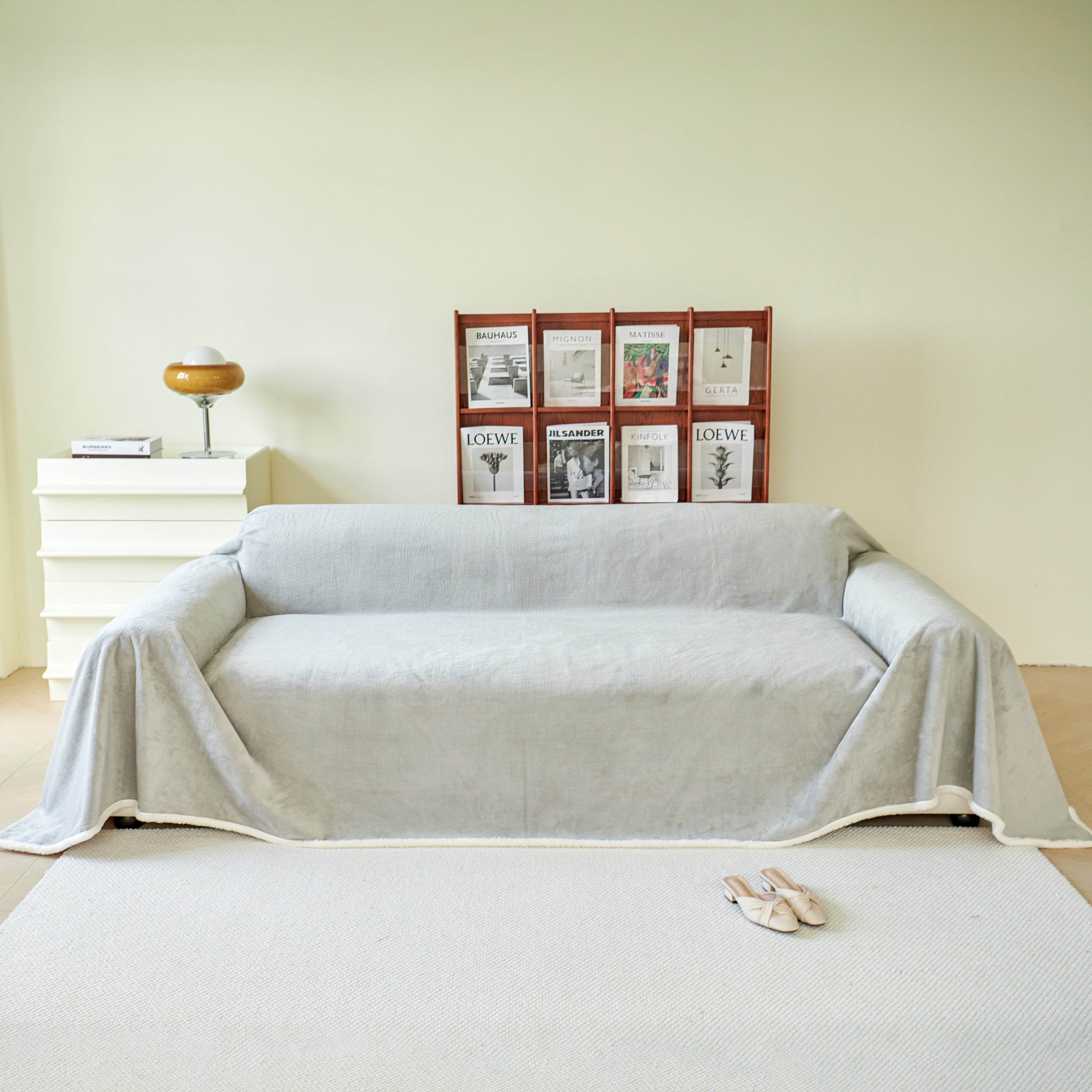 Faux Fur Smooth Plush Comfy Couch Covers, Soft Thicked Durable Blankets and Throws for Sofas