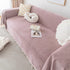 Couch Cover Sectional L Shape Chenille Herringbone Couch Throw Cover with Tassel Pom-Poms for Pets