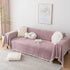 Boho Herringbone Sofa Throw Blanket with Pom Pom Tassels Stylish Furniture Slipcover
