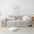 Couch Cover Sectional L Shape Chenille Herringbone Couch Throw Cover with Tassel Pom-Poms for Pets