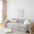 Couch Cover Sectional L Shape Chenille Herringbone Couch Throw Cover with Tassel Pom-Poms for Pets