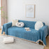 Couch Cover Sectional L Shape Chenille Herringbone Couch Throw Cover with Tassel Pom-Poms for Pets