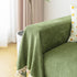 Couch Cover Sectional L Shape Chenille Herringbone Couch Throw Cover with Tassel Pom-Poms for Pets