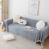 Boho Herringbone Sofa Throw Blanket with Pom Pom Tassels Stylish Furniture Slipcover