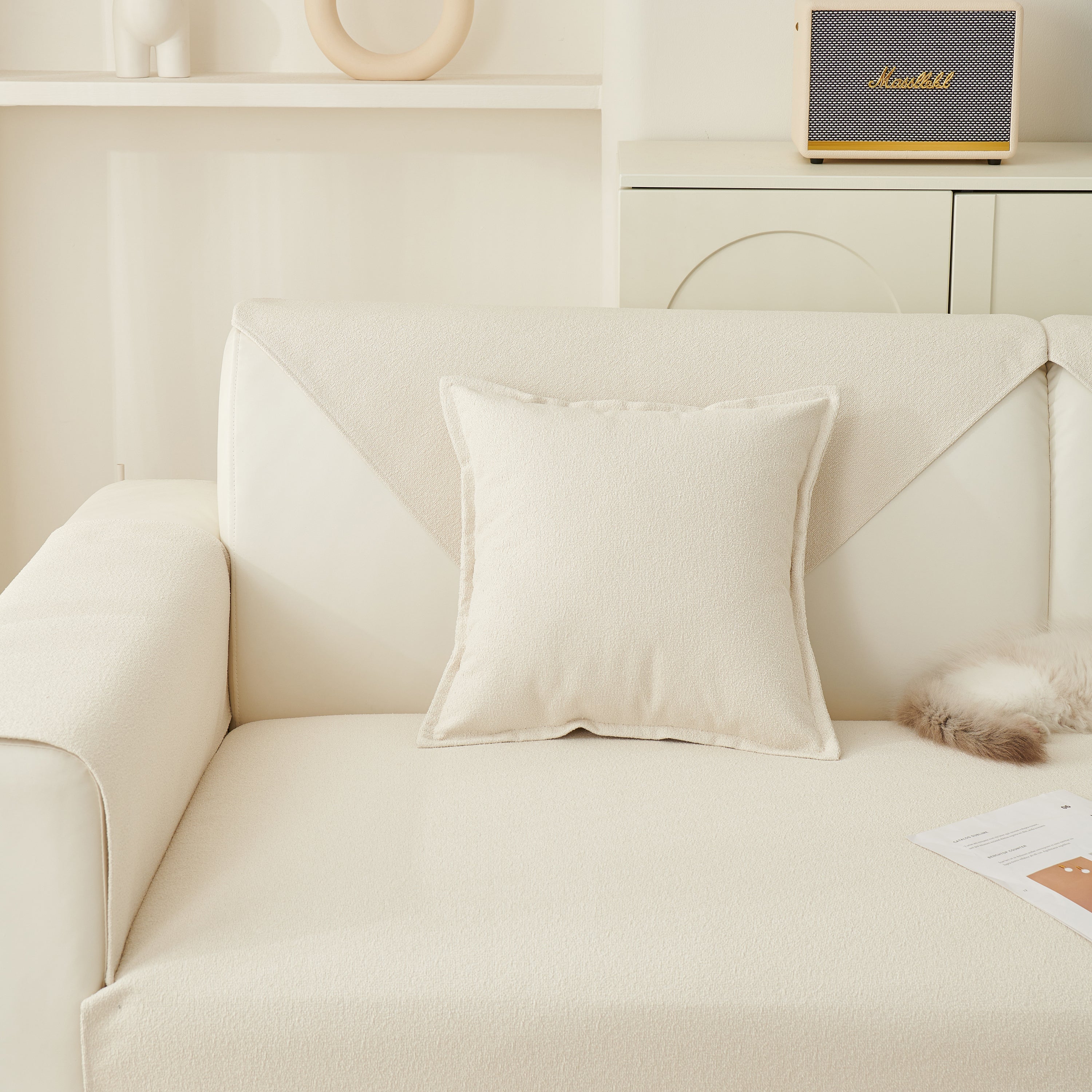 Luxurious Teddy Velvet Solid Sofa Towel - Non-Slip Waterproof Sofa Cover Furniture Protector and Pet Couch Cover