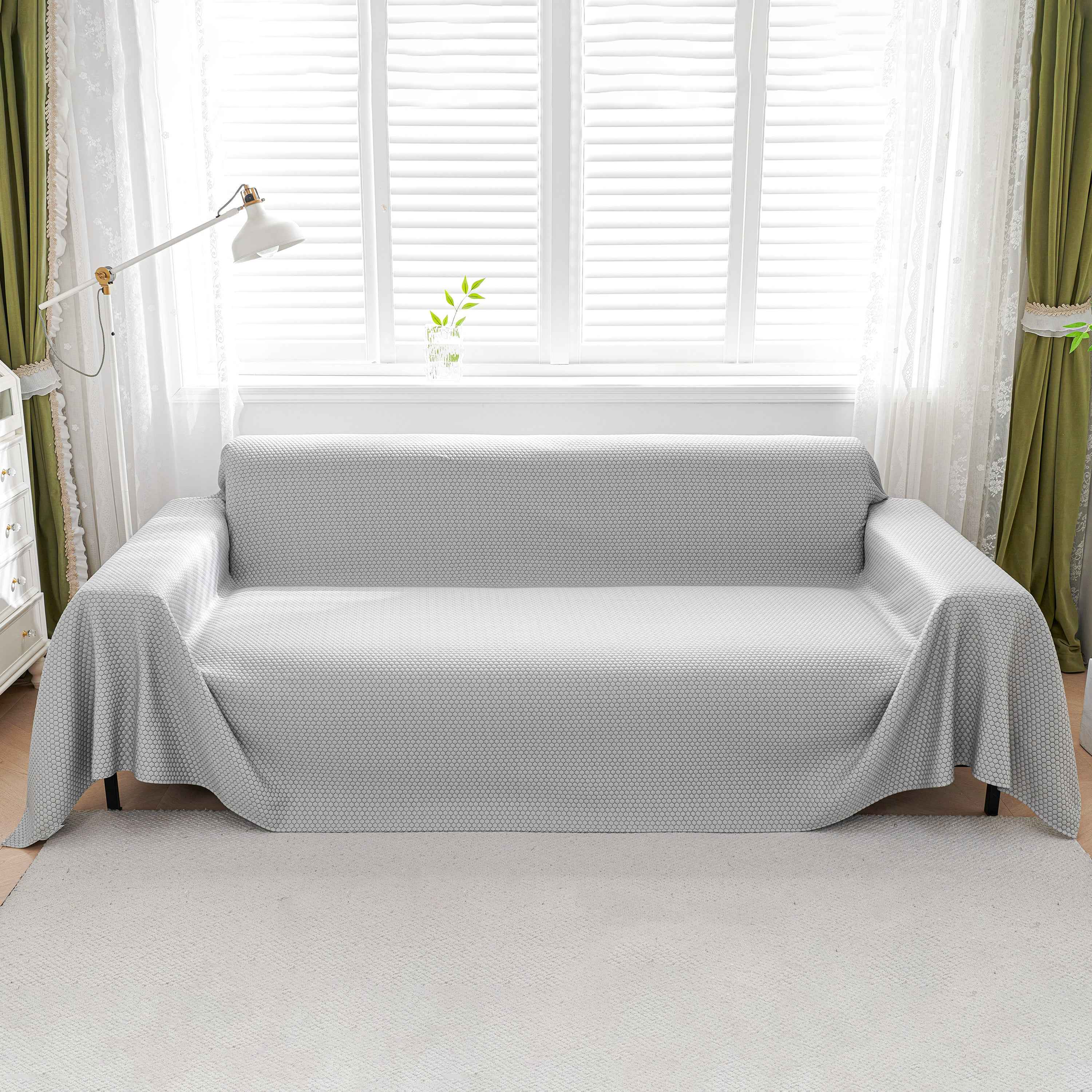 Summer Cool Dotted Cat Scratch Resistant Sofa Cover Blanket, Luxury Large Blanket Covers for Couch
