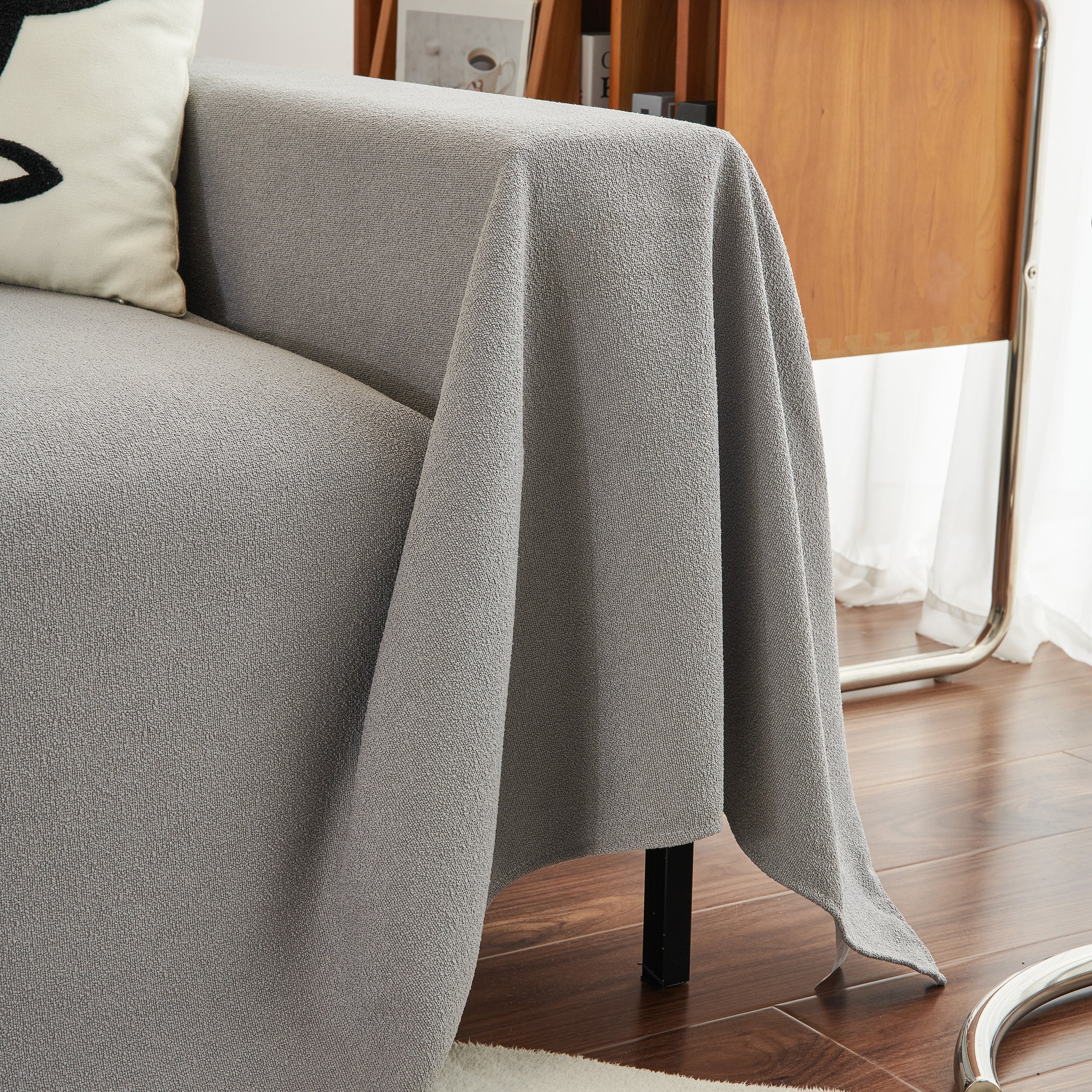 Teddy Throw Blanket and Stylish Slipcover for Couch, Waterproof Sofa Cover for Pets