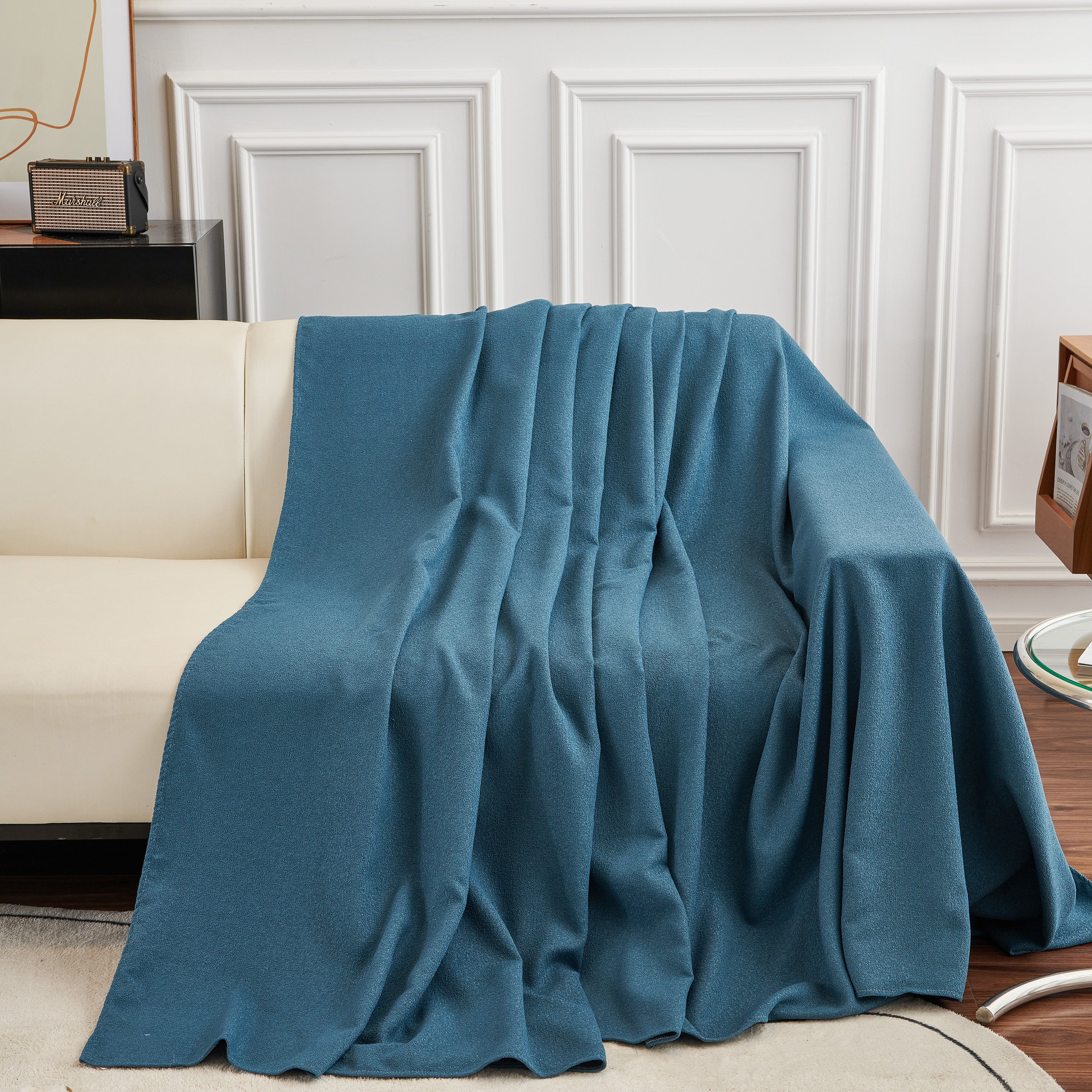Teddy Throw Blanket and Stylish Slipcover for Couch, Waterproof Sofa Cover for Pets