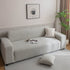 Plush Fleece Sofa Slipcover with 3D Wheat Pattern, Cozy High-Stretch Couch Cover
