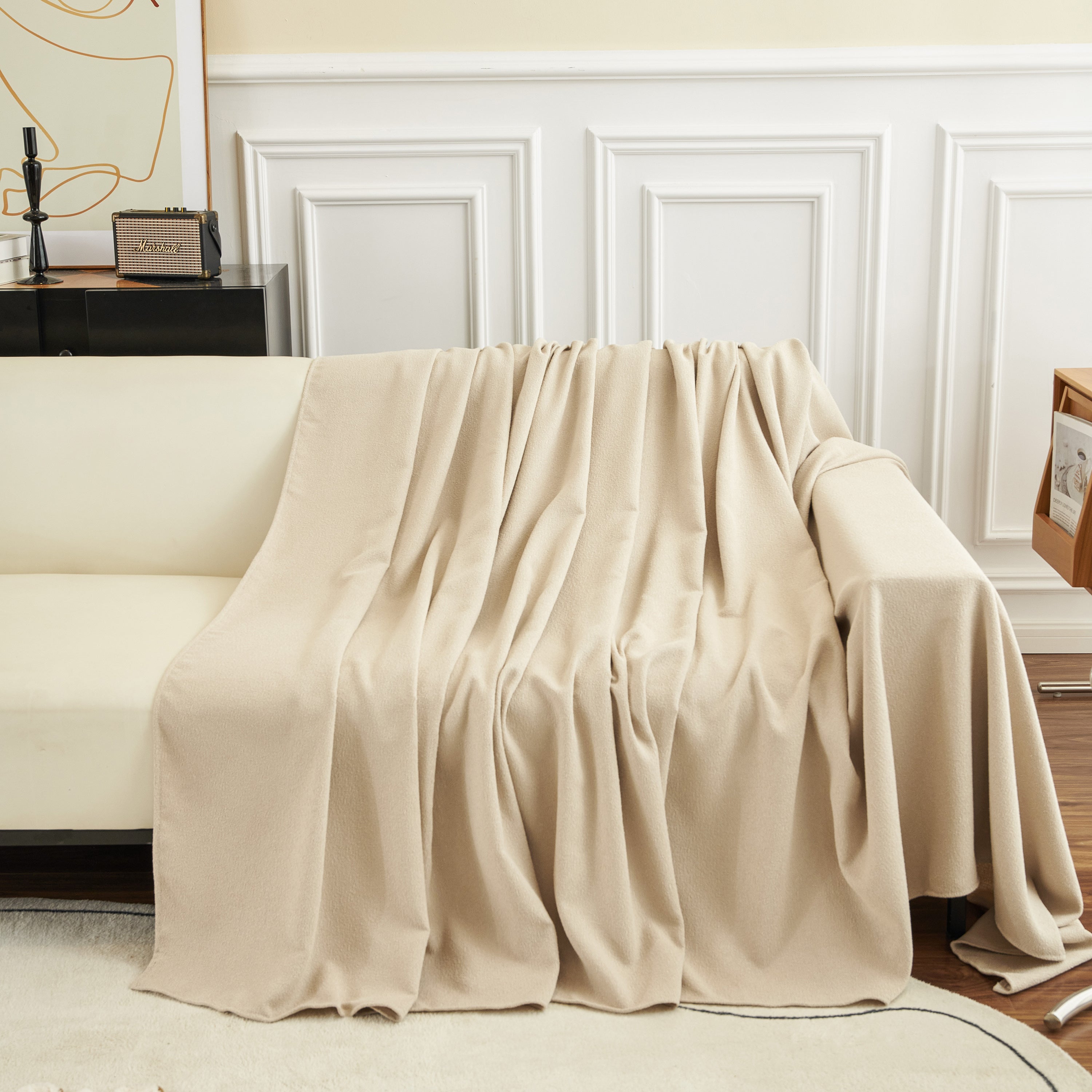 Teddy Throw Blanket and Stylish Slipcover for Couch, Waterproof Sofa Cover for Pets
