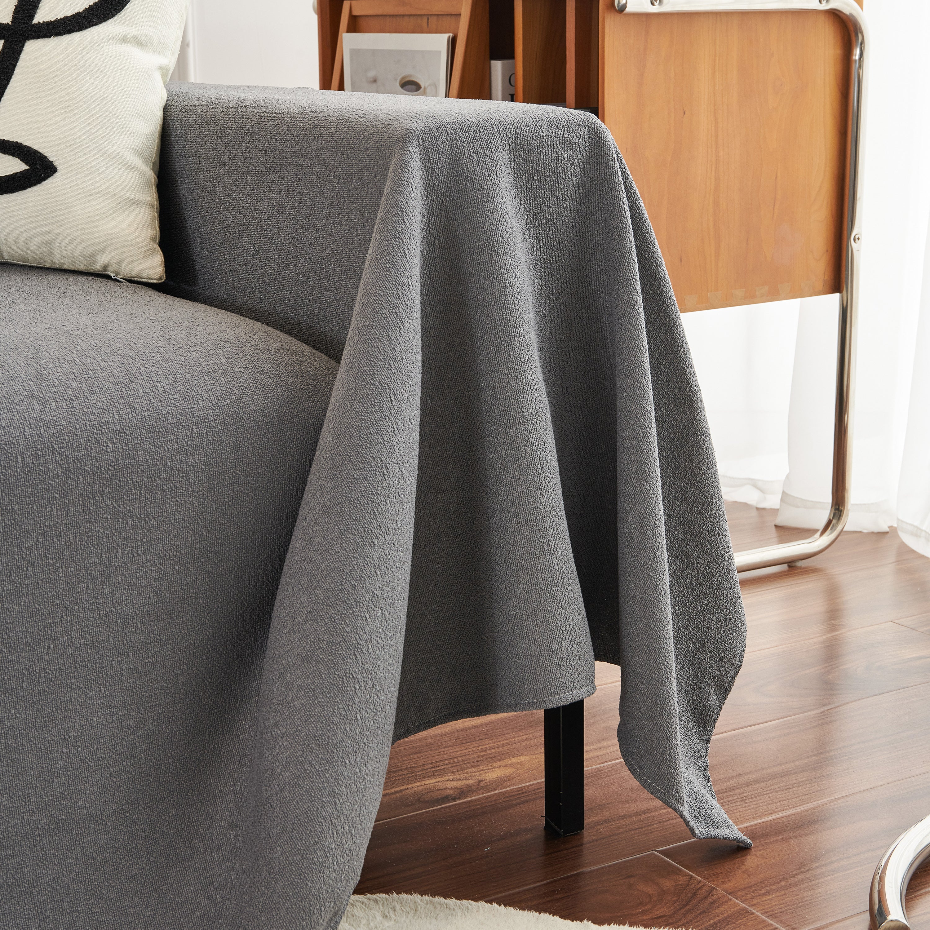 Teddy Throw Blanket and Stylish Slipcover for Couch, Waterproof Sofa Cover for Pets