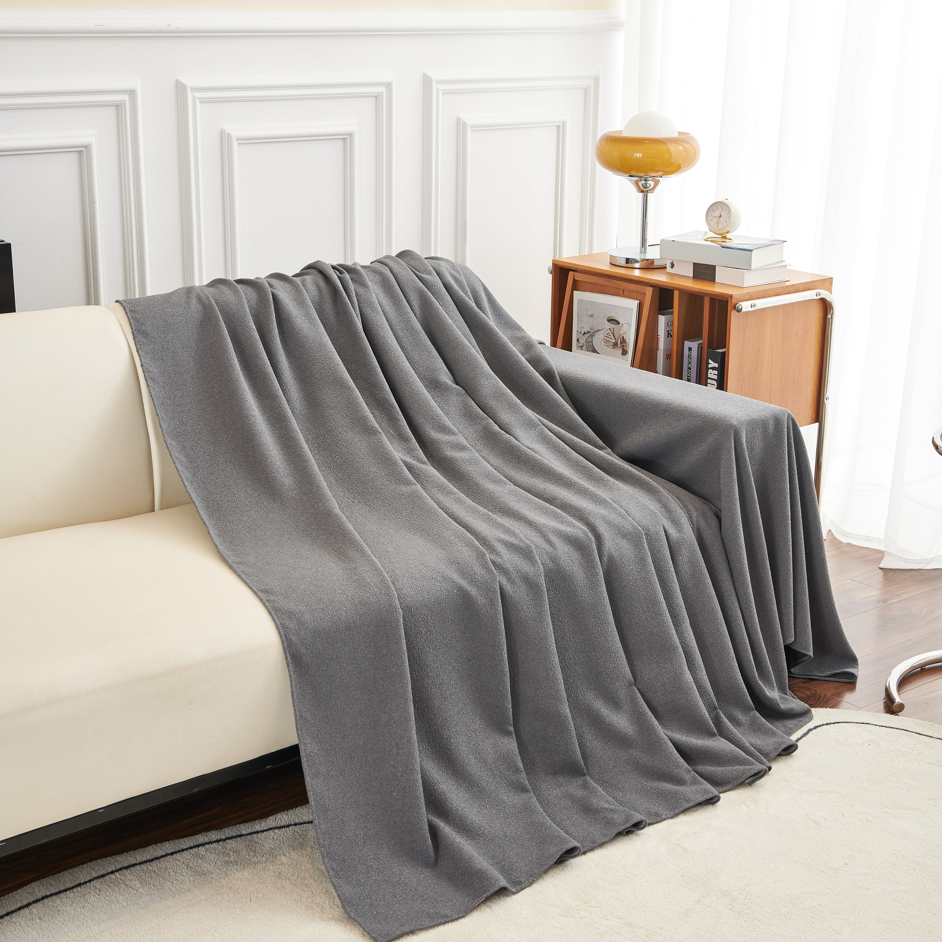 Teddy Throw Blanket and Stylish Slipcover for Couch, Waterproof Sofa Cover for Pets