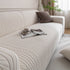 Plush Fleece Sofa Slipcover with 3D Wheat Pattern, Cozy High-Stretch Couch Cover