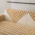 Winter Thickened Sherpa Fleece Houndstooth Sofa Cushion, Non-slip Sofa Cover with Plush