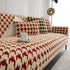 Winter Thickened Sherpa Fleece Houndstooth Sofa Cushion, Non-slip Sofa Cover with Plush