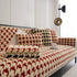Winter Thickened Sherpa Fleece Houndstooth Sofa Cushion, Non-slip Sofa Cover with Plush