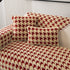 Winter Thickened Sherpa Fleece Houndstooth Sofa Cushion, Non-slip Sofa Cover with Plush