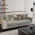 Winter Thickened Sherpa Fleece Houndstooth Sofa Cushion, Non-slip Sofa Cover with Plush
