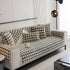 Winter Thickened Sherpa Fleece Houndstooth Sofa Cushion, Non-slip Sofa Cover with Plush