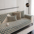 Winter Thickened Sherpa Fleece Houndstooth Sofa Cushion, Non-slip Sofa Cover with Plush