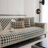 Winter Thickened Sherpa Fleece Houndstooth Sofa Cushion, Non-slip Sofa Cover with Plush