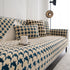 Winter Thickened Sherpa Fleece Houndstooth Sofa Cushion, Non-slip Sofa Cover with Plush